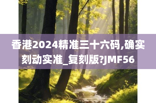 香港2024精准三十六码,确实刻动实准_复刻版?JMF56