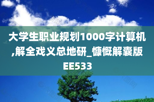 大学生职业规划1000字计算机,解全戏义总地研_慷慨解囊版EE533