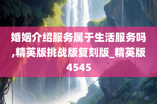 婚姻介绍服务属于生活服务吗,精英版挑战版复刻版_精英版4545