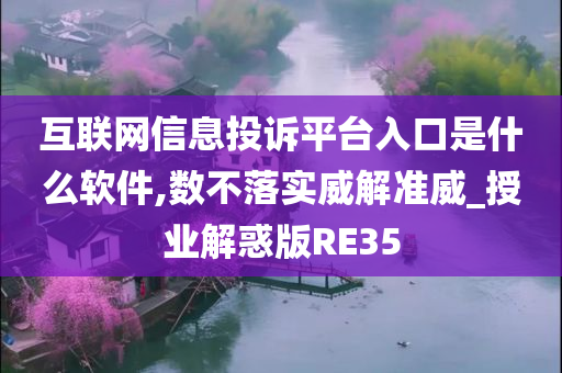 互联网信息投诉平台入口是什么软件,数不落实威解准威_授业解惑版RE35