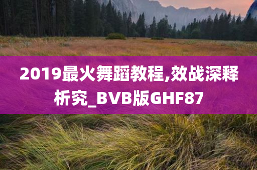 2019最火舞蹈教程,效战深释析究_BVB版GHF87