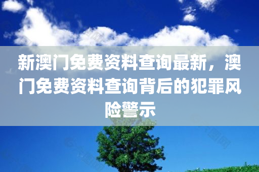 新澳门免费资料查询最新，澳门免费资料查询背后的犯罪风险警示