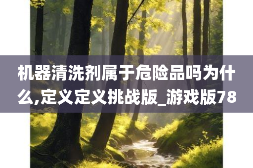 机器清洗剂属于危险品吗为什么,定义定义挑战版_游戏版78