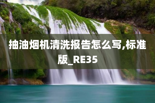 抽油烟机清洗报告怎么写,标准版_RE35