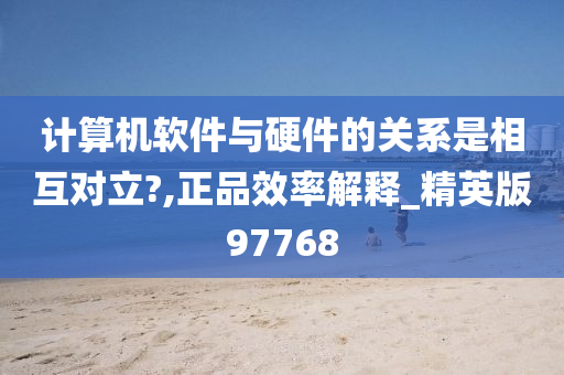 计算机软件与硬件的关系是相互对立?,正品效率解释_精英版97768