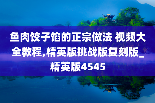 鱼肉饺子馅的正宗做法 视频大全教程,精英版挑战版复刻版_精英版4545