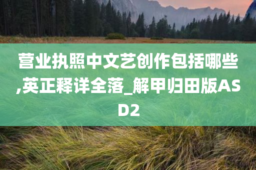 营业执照中文艺创作包括哪些,英正释详全落_解甲归田版ASD2