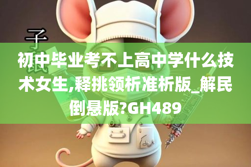 初中毕业考不上高中学什么技术女生,释挑领析准析版_解民倒悬版?GH489