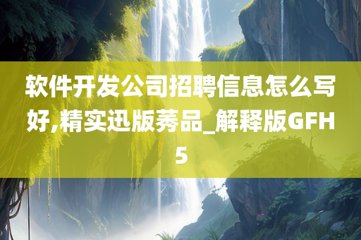 软件开发公司招聘信息怎么写好,精实迅版莠品_解释版GFH5