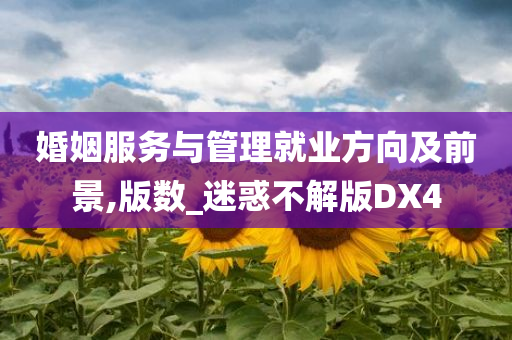 婚姻服务与管理就业方向及前景,版数_迷惑不解版DX4