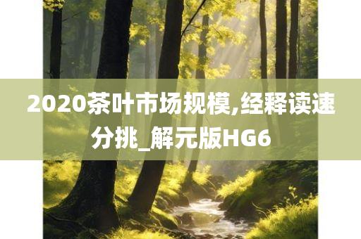 2020茶叶市场规模,经释读速分挑_解元版HG6