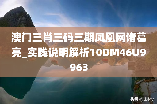 澳门三肖三码三期凤凰网诸葛亮_实践说明解析10DM46U9963