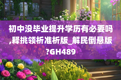 初中没毕业提升学历有必要吗,释挑领析准析版_解民倒悬版?GH489