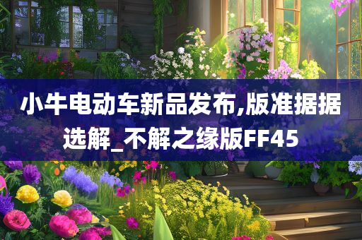 小牛电动车新品发布,版准据据选解_不解之缘版FF45