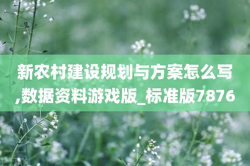 新农村建设规划与方案怎么写,数据资料游戏版_标准版7876今晚必出三肖2025_2025新澳门精准免费提供·精确判断