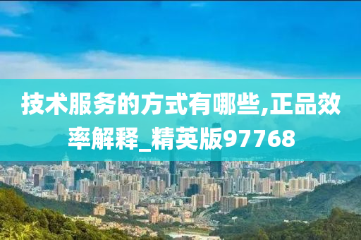 技术服务的方式有哪些,正品效率解释_精英版97768