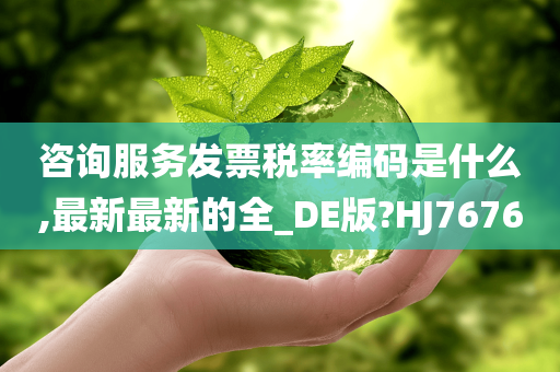 咨询服务发票税率编码是什么,最新最新的全_DE版?HJ7676