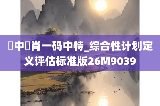 玊中玊肖一码中特_综合性计划定义评估标准版26M9039