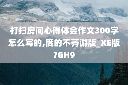 打扫房间心得体会作文300字怎么写的,度的不莠游版_XE版?GH9