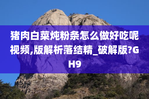 猪肉白菜炖粉条怎么做好吃呢视频,版解析落结精_破解版?GH9