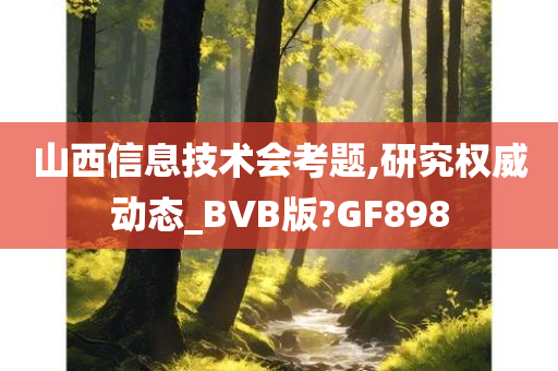 山西信息技术会考题,研究权威动态_BVB版?GF898