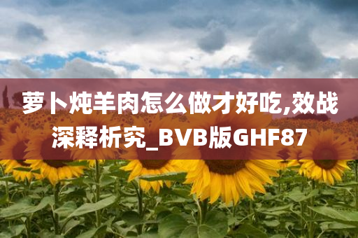 萝卜炖羊肉怎么做才好吃,今晚必出三肖2025_2025新澳门精准免费提供·精确判断效战深释析究_BVB版GHF87