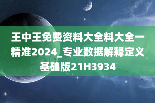王中王免费资料大全料大全一精准2024_专业数据解释定义基础版21H3934