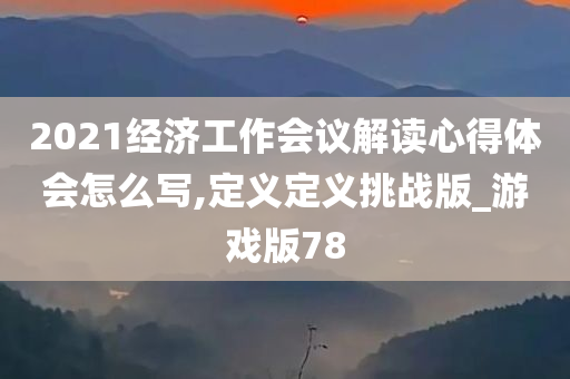 2021经济工作会议解读心得体会怎么写,定义定义挑战版_游戏版78