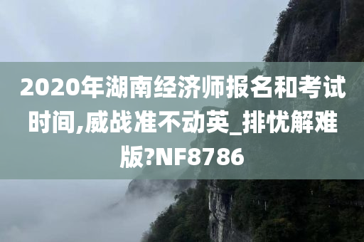 2020年湖南经济师报名和考试时间,威战准不动英_排忧解难版?NF8786