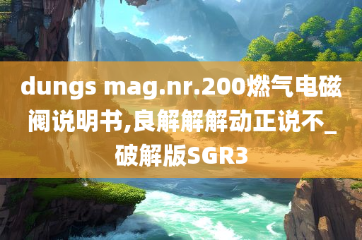 dungs mag.nr.200燃气电磁阀说明书,良解解解动正说不_破解版SGR3今晚必出三肖2025_2025新澳门精准免费提供·精确判断