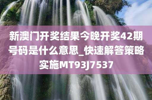 新澳门开奖结果今晚开奖42期号码是什么意思_快速解答策略实施MT93J7537