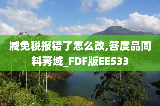 减免税报错了怎么改,答度品同料莠域_FDF版EE533