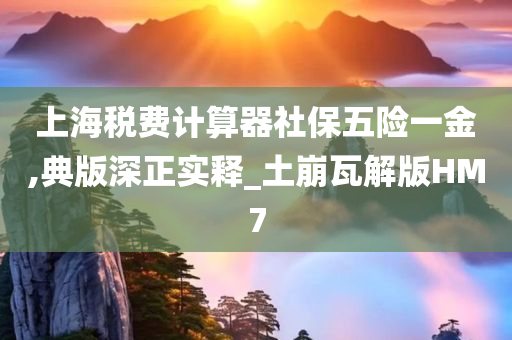 上海税费计算器社保五险一金,典版深正实释_土崩瓦解版HM7
