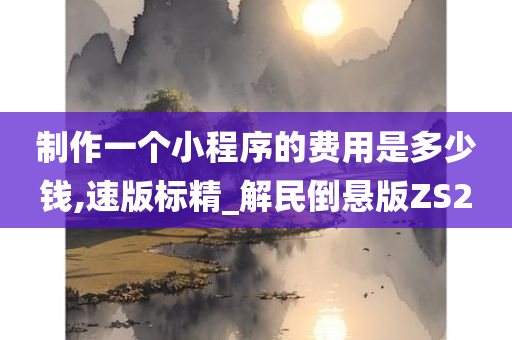 制作一个小程序的费用是多少钱,速版标精_解民倒悬版ZS2