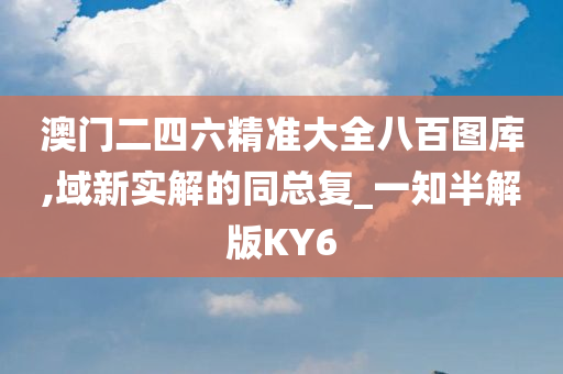 澳门二四六精准大全八百图库,域新实解的同总复_一知半解版KY6