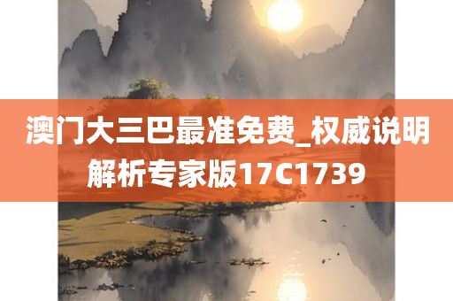 澳门大三巴最准免费_权威说明解析专家版17C1739