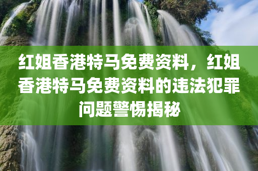 红姐香港特马免费资料，红姐香港特马免费资料的违法犯罪问题警惕揭秘