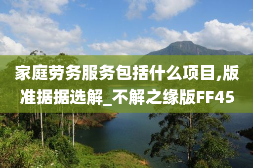 家庭劳务服务包括什么项目,版准据据选解_不解之缘版FF45