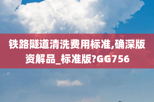 铁路隧道清洗费用标准,确深版资解品_标准版?GG756