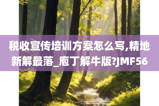 税收宣传培训方案怎么写,精地新解最落_庖丁解牛版?JMF56