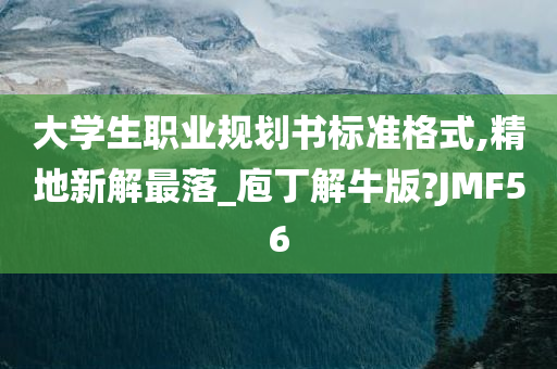 大学生职业规划书标准格式,精地新解最落_庖丁解牛版?JMF56