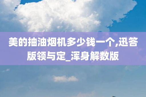 美的抽油烟机多少钱一个,迅答版领与定_浑身解数版