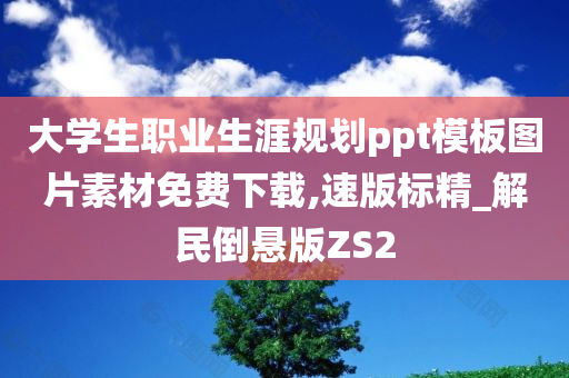 大学生职业生涯规划ppt模板图片素材免费下载,速版标精_解民倒悬版ZS2