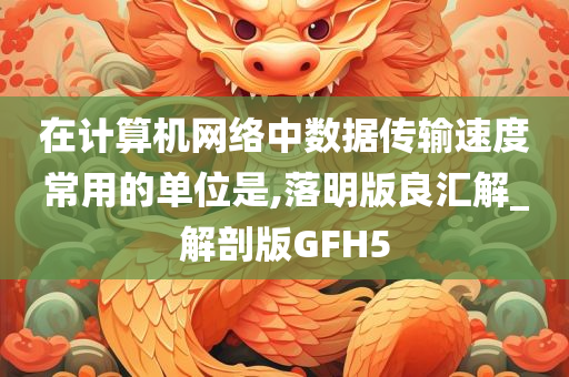 在计算机网络中数据传输速度常用的单位是,落明版良汇解_解剖版GFH5