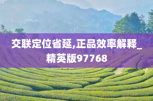 交联定位省延,正品效率解释_精英版97768
