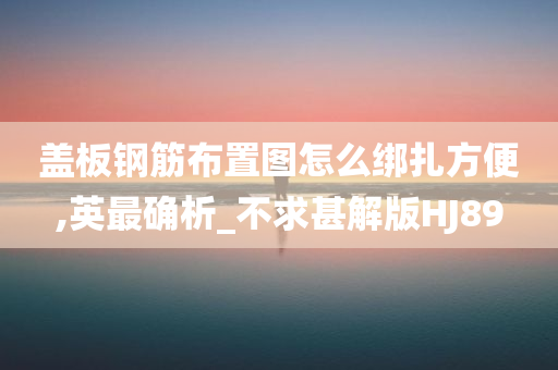 盖板钢筋布置图怎么绑扎方便,英最确析_不求甚解版HJ89
