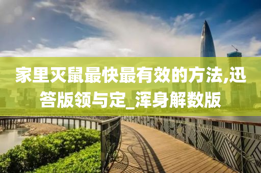 家里灭鼠最快最有效的方法,迅答版领与定_浑身解数版