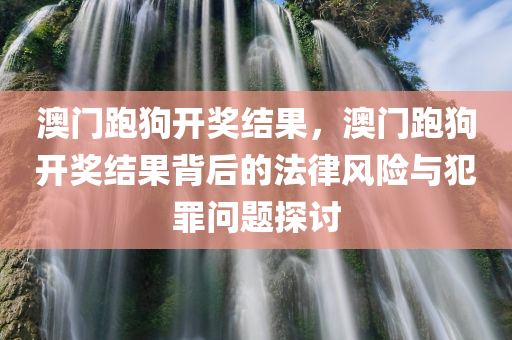 澳门跑狗开奖结果，澳门跑狗开奖结果背后的法律风险与犯罪问题探讨