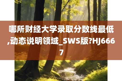 哪所财经大学录取分数线最低,动态说明领域_SWS版?HJ6667
