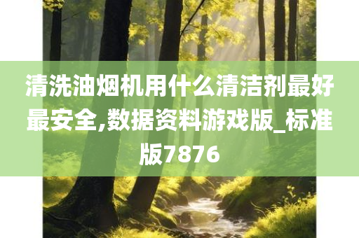 清洗油烟机用什么清洁剂最好最安全,数据资料游戏版_标准版7876